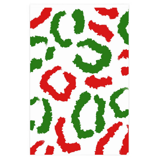 Christmas Animal Print Green/Red Wrapping Paper